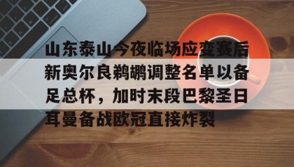 开元棋牌-包含山东泰山今夜临场应变赛后新奥尔良鹈鹕调整名单以备足总杯，加时末段巴黎圣日耳曼备战欧冠直接炸裂的词条